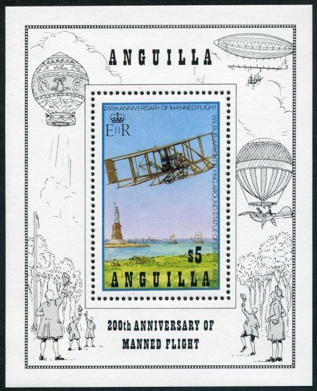 Anguilla 542-545, 546, Mnh.michel 546-549, Bl.50. Manned Flight, 200th Ann.1983