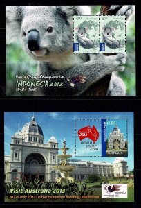 Australia 2012 INDONESIA 2012 Minisheets MNH - Koalas and Exhibition Building.