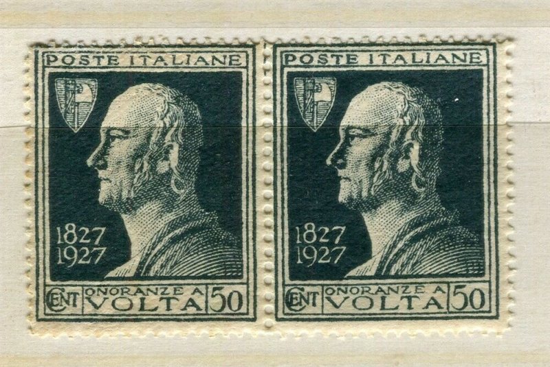 ITALY; 1920s early Volta issue fine Mint MNH 50c. pair