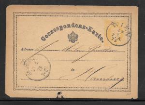 Just Fun Cover 1875 AUSTRIA POSTAL CARD 4/19/1875 (my1230)
