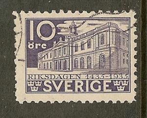 Sweden, Scott #240, 10o Stock Exchange, P10, Used