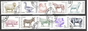 Bulgaria #3581-86, 3588-91, Used - Farm Animals**-