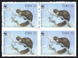 1992 WWF Pine Martin 32p right marg. block of 4 with extreme blind perfs.