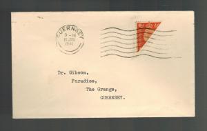 1941 Guernsey Channel Island England Occupation Cover BiSect Stamp The Grange