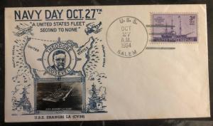 1954 USS Salem USA First Day Cover Navy Day  Theodore Roosevelt Second To None