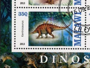 Malawi Dinosaur Abelisaurus Pre Historic Animal Souvenir Sheet of 4 Stamps