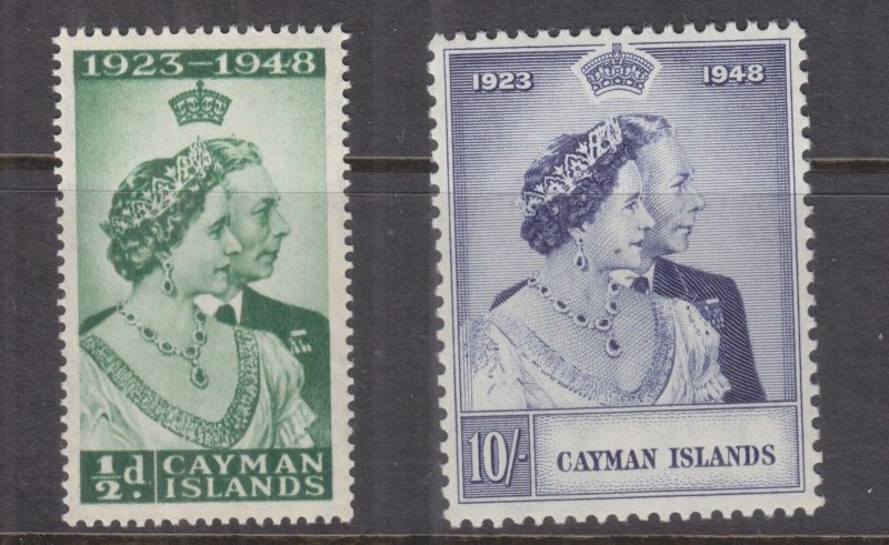 CAYMAN ISLANDS, 1948 Sliver Wedding pair, mnh.