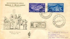 Venetia Racc USA Envelope Cassino with Cancellation of Arrival
