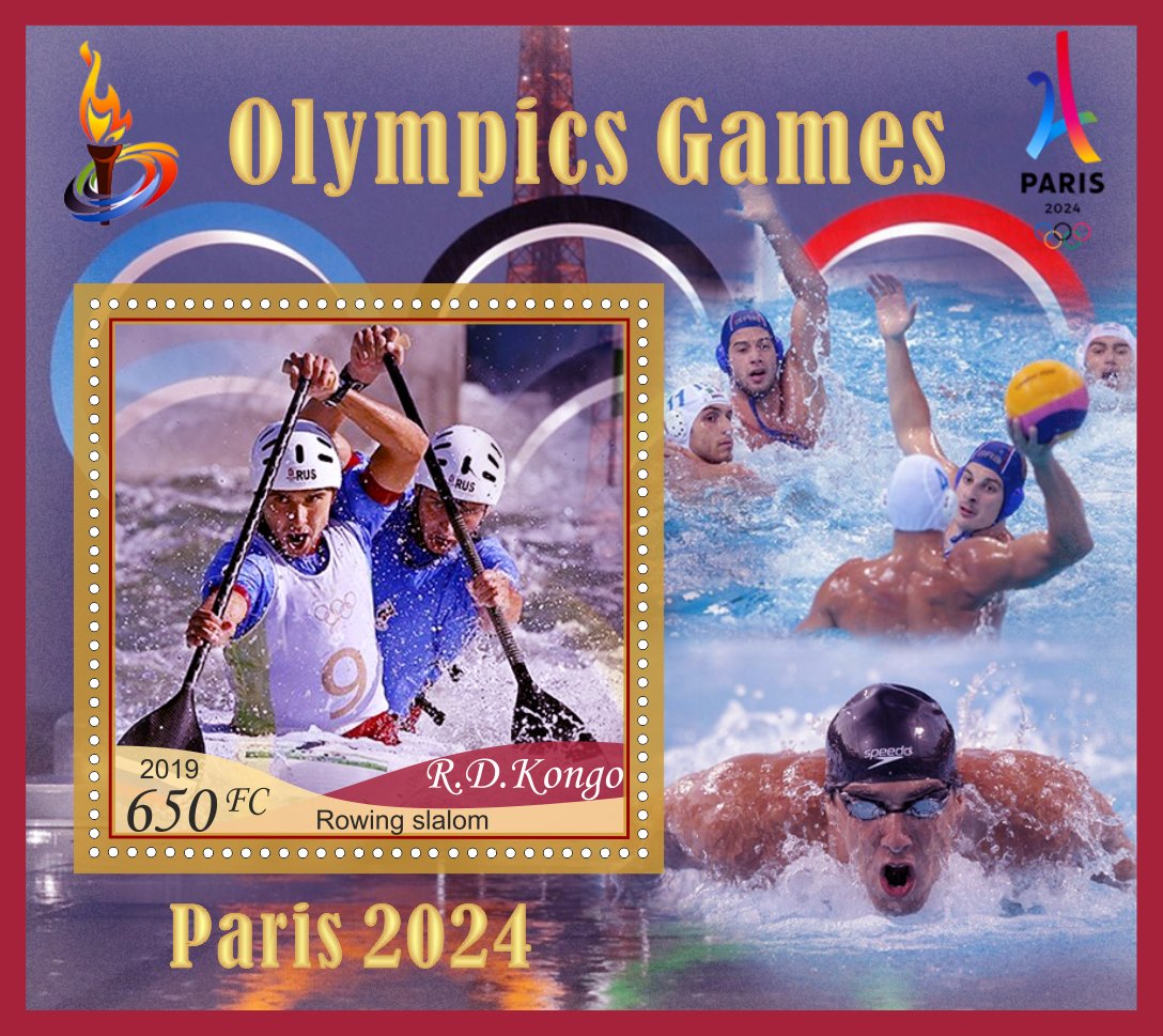 Stamps. Olympic games 2024 in Paris 2019 6 sheets perforated Africa