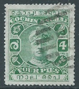 India-Cochin, Sc #24, 4p Used