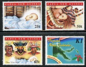 Papua New Guinea Scott 956-59 MNHOG - 1998 Christmas Set - SCV $3.40