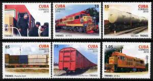 Cuba 2010 Railways perf set of 6 values unmounted mint