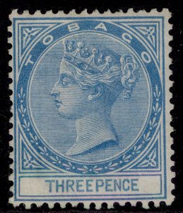 TOBAGO QV SG2, 3d blue, UNUSED. Cat £160. WMK CC