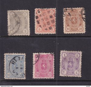 Finland 1881-3 Full set Perf 12.5 Sc 25-30 Used CV $122 15860