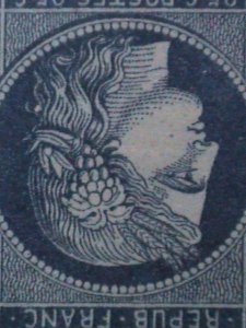 ​FRANCE-1850  SC# 6c BLUE CERES- RARE IMPERF BLOCK OF 9WITH TETE BECHE PAIR VF