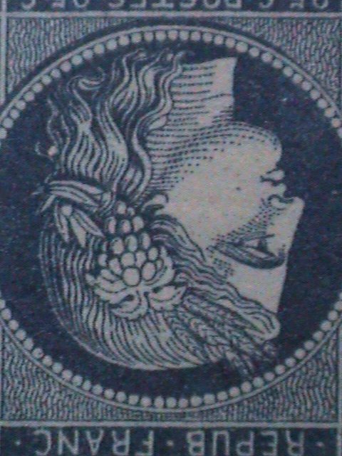 ​FRANCE-1850  SC# 6c BLUE CERES- RARE IMPERF BLOCK OF 9WITH TETE BECHE PAIR VF