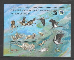 BIRDS-SLOVAKIA #723 NATURE PROTECTION M/S MNH