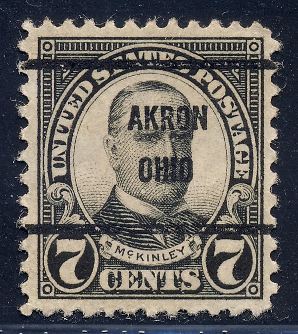 Akron OH, 639-61 Bureau Precancel, 7¢ McKinley