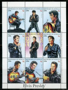 SENEGAL  ELVIS PRESLEY SHEET OF NINE  MINT NH