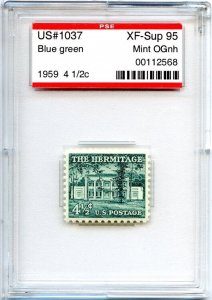 US SCOTT #1037 MINT-XF-SUPERB-OG-NH GRADED 95 PSE SLAB SMQ $45 (7/24/24 GP)