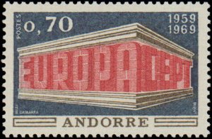 Andorra French Administration #188-189, Complete Set(2), 1969, Europa, Never ...