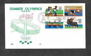 U S 1794a FDC Olympics 1980 Nova Cachet!