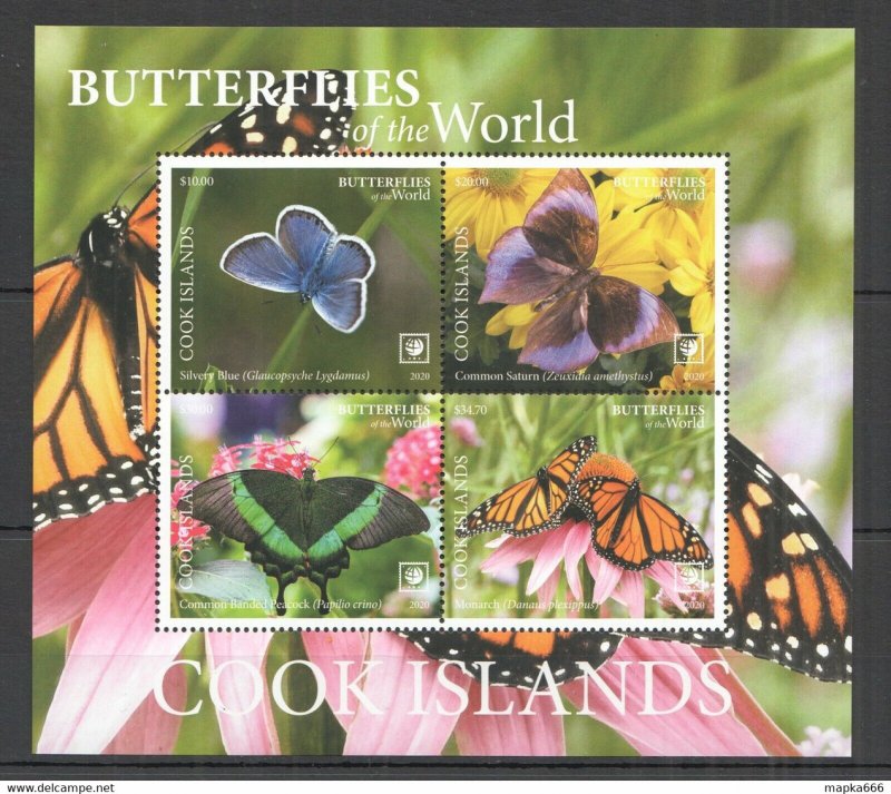 2020 Cook Islands Butterflies !!! Sale Flora & Fauna Kb ** Nw699