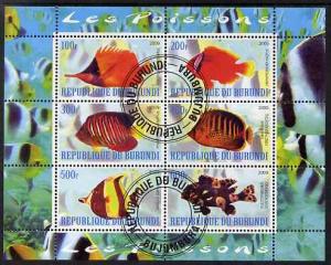 Burundi 2009 Tropical Fish #2 perf sheetlet containing 6 ...