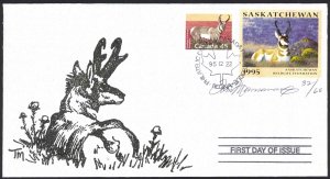 Canada Sc# SW6e Tom Mansanarez (SIGNED) FDC 1995 Saskatchewan Wildlife