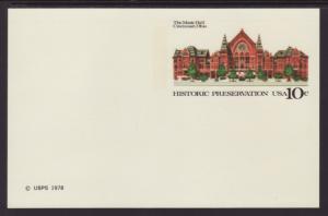 US UX73 Music Hall Cincinnati,OH Postal Card Unused