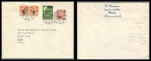 Denmark  1957 Cover Helsinge to Story City Iowa