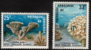 FRENCH POLYNESIA 1977 Coral Reefs; Scott C145-46, Yvert 121-22; MNH