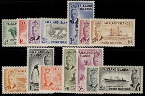 FALKLAND ISLANDS GVI SG172-185, 1952 complete set, NH MINT. Cat £190.