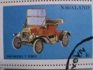 ​NAGALAND- 1972 WORLD FAMOUS CLASSIC CARS CTO- SHEET VF WITH FIRST DAY CANCEL