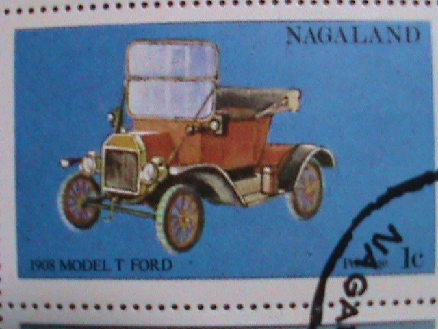 ​NAGALAND- 1972 WORLD FAMOUS CLASSIC CARS CTO- SHEET VF WITH FIRST DAY CANCEL