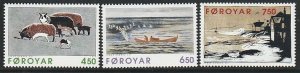 1996 Faroe Islands - Sc 307-9 - MNH VF - 3 single - Janus Kamban, sculptor