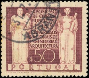 Portugal Scott #693 XF Used - Arch & Engng-Wide Margins - Well Centered!  Clean