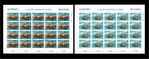 1982 - Europe CEPT Sheet Great Britain-Guernsey Mi.246-47 - 2 sheets of 20 st...