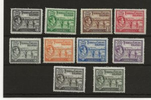 Turks Caicos 1938-44 sg.194-201a, 202a MH