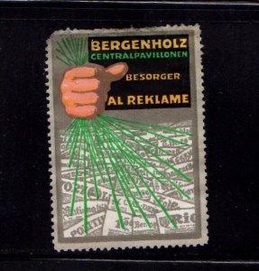 Danish Advertising Stamp- Bergenholz Central Pavilion in Advertising Hall