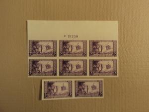 USPS Scott 755 3c Wisconsin Tercentenary 1935 Imperf Plat...