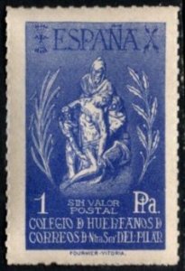 1942 Spain Civil War Charity 1 Peseta Orphan School of Our Lady of Pilar