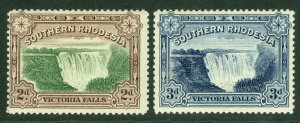 SG 29/30 Southern Rhodesia 1932. 2d & 3d. Fine mounted mint CAT £30