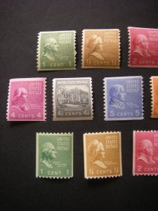 PREXIE COILS COMPLETE, Scott 839 - 851, MNH NICE GROUP