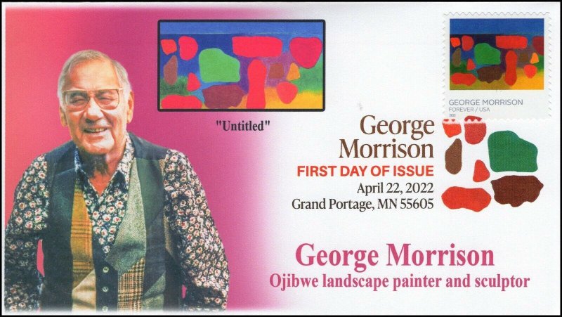 22-072, 2022, George Morrison, First Day Cover, Digital Color Postmark, Untitled