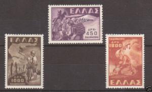 Greece Sc 517-519 MLH. 1949 War Images cplt. VF 1;0