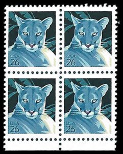 PCBstamps   US #4137 Block $1.04(4x26c)Wildlife-Florida Panther, MNH, (20)