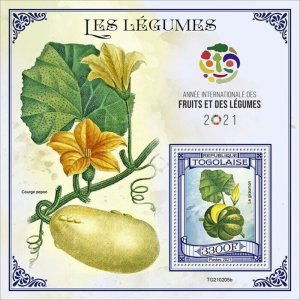 Togo 2021 MNH Vegetables Stamps Intl Year of Fruit & Vegetables Nature 1v S/S