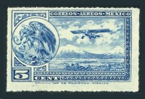 Mexico C20 rouletted,MNH.Michel 615. Air Post 1932.Coat of Arms,Eagle,Airplane.