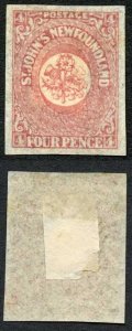 Newfoundland SG18 4d Rose-lake Fine M/M Cat 50 pounds